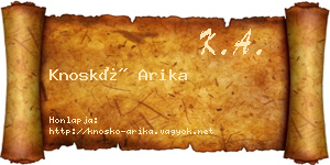Knoskó Arika névjegykártya